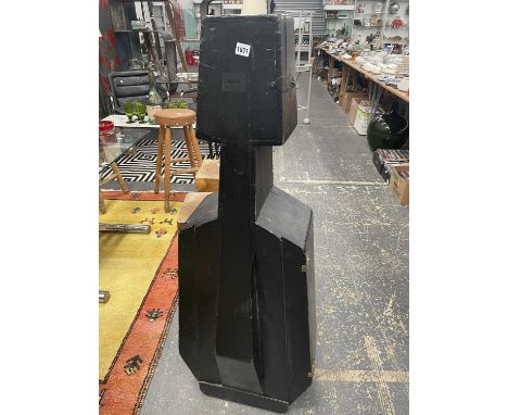 A black painted wooden cello case