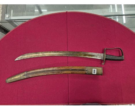 Sword- A Georgian customs/ police issue short-bladed sabre, brass hilt and guard with bronze grip. The blade signed Wilkinson