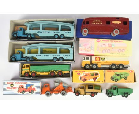 Dinky Toys group to include 982 Bedford Pullmore Car Transporter, 944 Leyland Octopus "Shell/BP" Tanker plus others - conditi