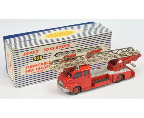 Dinky Toys 956 Turntable Fire Escape - Red including plastic hubs, silver and black platforms, chrome ladders and with window