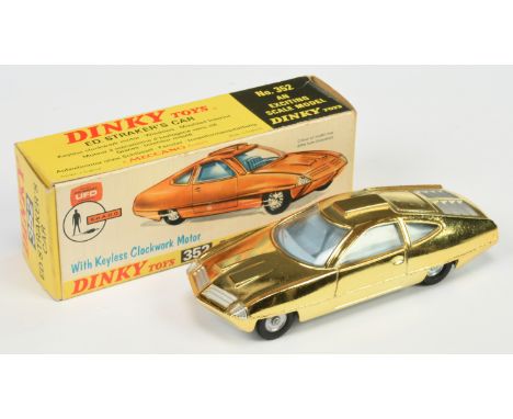 Dinky Toys 352 "UFO" Ed Straker's Car - Gold plated body, silver engine cover and trim, pale greyish-blue interior and cast h
