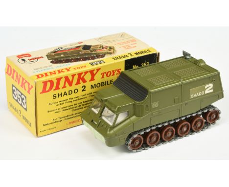 Dinky Toys 353 "UFO" Shado 2 Mobile - Green body, pale green base, off white interior, large brown rollers with grey rubber t