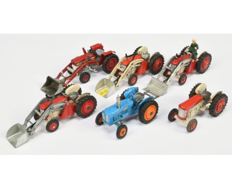 Corgi Toys unboxed Tractor group of 6 to include - Massey Ferguson 165 with Front Shovel, Fordson Power Major, Massey Ferguso