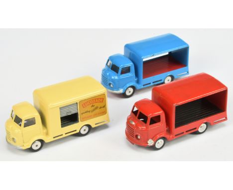 Corgi Toys unboxed Karrier Bantam group of 3 to include - (1) "CWS Soft Drinks" - red with cast spun hubs, (2) "Lucozade" - Y