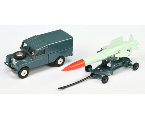 Corgi Toys GS 3 "RAF" Gift Set - unboxed Land Rover - Greyish-blue including tinplate tilt, flat spun hubs, tow hook and Thun