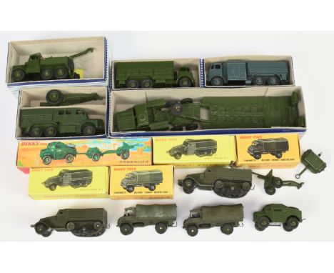 Dinky Toys Military group to include - 661 Scammell recovery Tractor, 642 "RAF" Pressure Refueller, French Dinky 822 Half-Tra