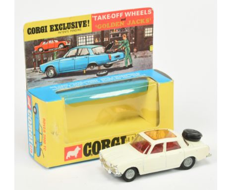 Corgi Toys 275 Rover 2000 TC - Off White body, amber roof panel, red interior, chrome trim and "Golden Jacks" Take-off wheels
