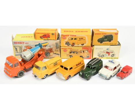 Dinky Toys group to include 480 Bedford Van "Kodak", 250 "Police" Mini, 960 Albion Chieftain Cement Lorry Plus others - condi