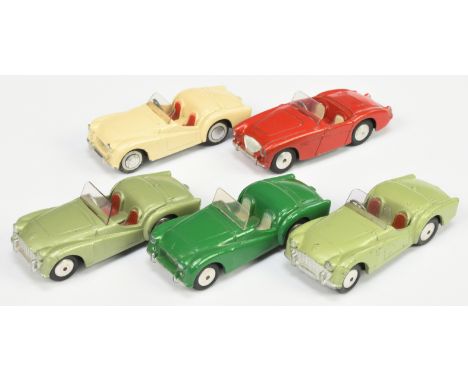 Corgi Toys unboxed group to include - Austin Healey Sports Car - red body, cream seats, flat spun hubs, Triumph TR2 Sports ca