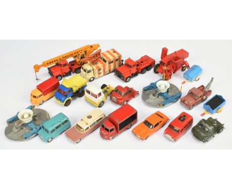 Corgi Toys unboxed group to include - Decca Radar Scanner, Volkswagen Pick-Up, Bedford Van "Fire Dept" - plus others - condit