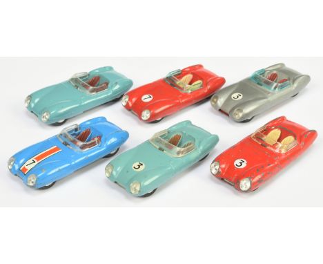 Corgi Toys unboxed group of Lotus Mark Eleven Racing Cars to include - Red body with racing No.3, Silver body with racing No.