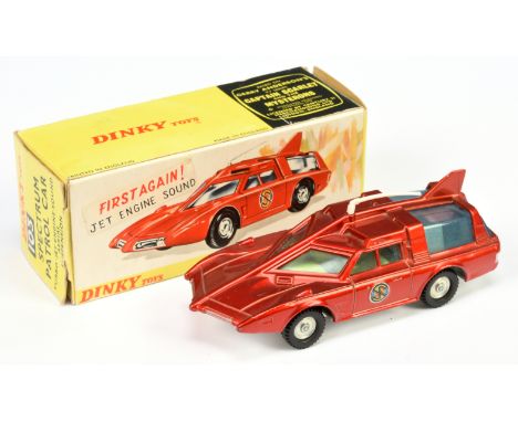 Dinky Toys 103 "Captain Scarlet" Spectrum Patrol Car - Metallic red with yellow interior, blue windows, white base and plasti