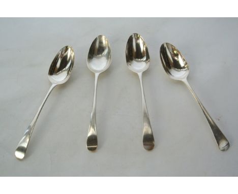 A set of four George III silver Old English pattern tablespoons, probably George Smith (III), London, 1778, 242.2g in total (