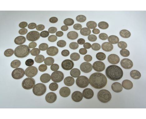 A quantity of pre 1920 English silver coinage 280 gm