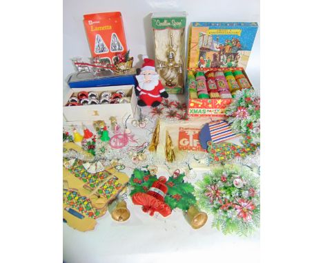 A collection (2 boxes) of further boxed vintage Christmas decorations and effects to include a box of unused "Special K" Chri