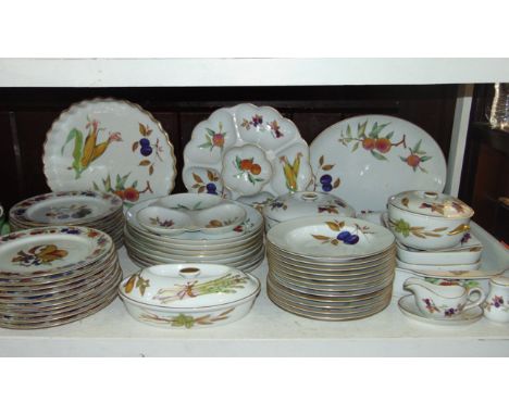 A extensive quantity of Royal Worcester oven to table wares including a six sectional hors d'oeuvres dish, a trefoil shaped s