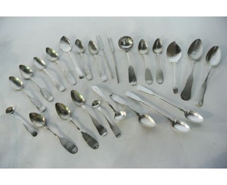 A set of six American silver Fiddle pattern teaspoons, J.H. Norton, Hartford, Connecticut, circa 1850, initialled, 88.6g in t