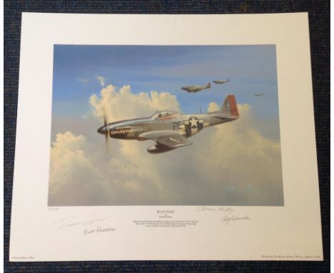Richard Taylor Blue Nose Artists Proof Edition, the print shows P 51 Mustangs of 352nd Fighter Group with their distinctive b