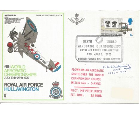 Great War pilot Air Cdre C. H. Elliott Smith AFC OC 56 Sqn 1925 signed RAF Hullavington 6th World Aerobatic Championships Jul