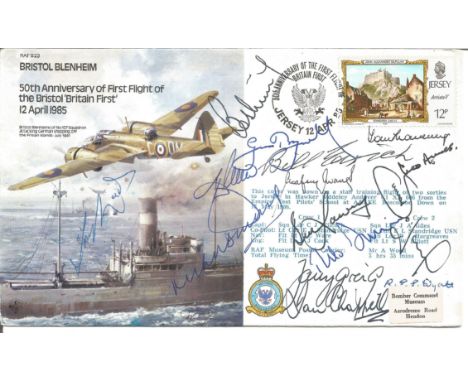 Fifteen top cricket stars signes Bristol Blenheim 50th Anniversary of the First Flight of the Bristol Britain First 12th Apri