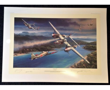Nicolas Trudgian Pacific Glory Commemorative Proofs Edition signed by five highly decorated P 38 pilots who flew in combat wi