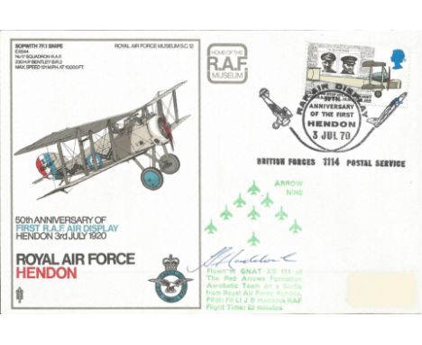 Red Arrows Flt. Lt. J. S Haddock killed 1971 signed RAF Hendon 50th Anniversary of First RAF Air Display Hendon 3rd July 1920