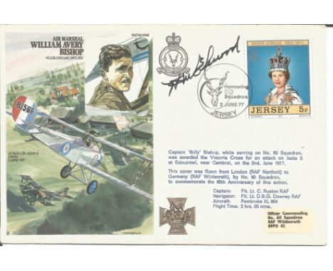 Hans Rossbach cover Lt. Gen. Hugh M Elwood USMC VMF 212 1943 44 signed Air Marshall William Avery Bishop attack on Jasta 5 da