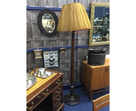 MAHOGANY BEDPOST FLOOR LAMP