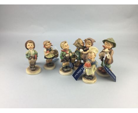 SIX HUMMEL FIGURES, including a boy with a lamb and a girl with flower, tallest 14cm high (6)