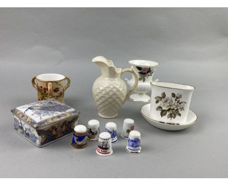 BELLEEK CREAM JUG, along with other ceramics, including Royal Worcester, Carlton Ware and Wedgwood