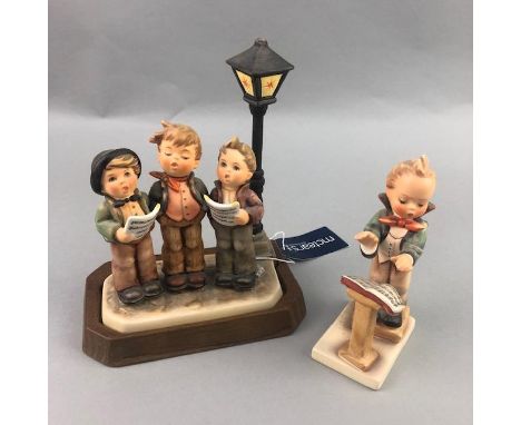 HUMMEL GROUP 'THE TUNEFUL TRIO', 17cm high, along with a Hummel figure of a 'Band Leader' (2)