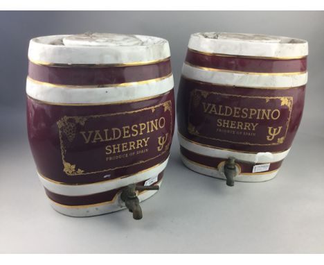 PAIR OF CERAMIC SHERRY BARRELS
