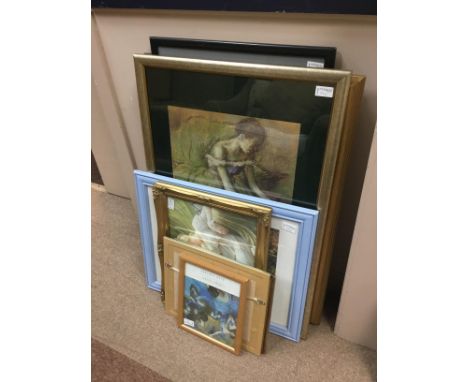 COLLECTION OF PRINTS AND POSTERS, comprising framed and unframed examples, including Degas, Monet and others, the largest 81c