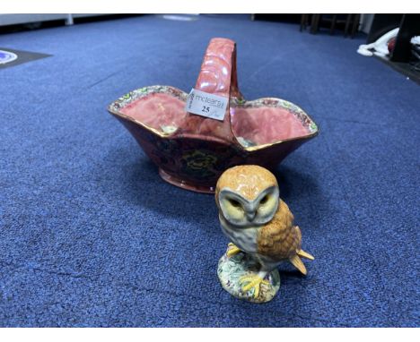 BESWICK FIGURE OF AN OWL, along with a chaffinch, two Beatirx Potter figures, two Goebel cats, and other ceramics including p