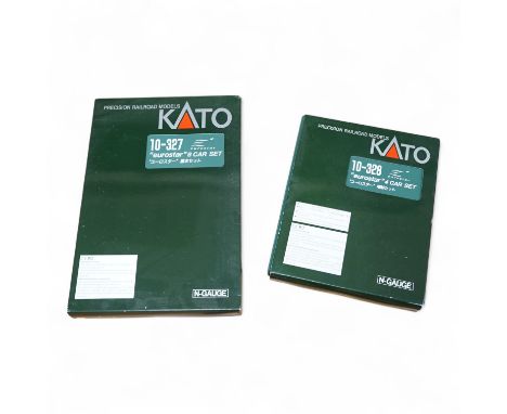 Two boxed Kato Precision Railroad Models N gauge Eurostar train sets - 10-327; 8-car set and 10-328; 4-car set. Condition - g