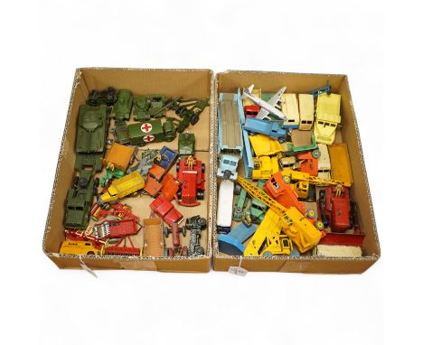 Fifty 1950s/60s Dinky Toys, including military vehicles, farm vehicles, aircraft, commercial vehicles, etc. examples include;