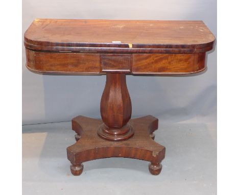 A 19th Century mahogany card table. (a/f)