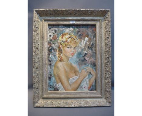 Betty Raphael, (20th century), head and shoulder portrait of a girl, oil on canvas, signed lower right, 55x40cm.