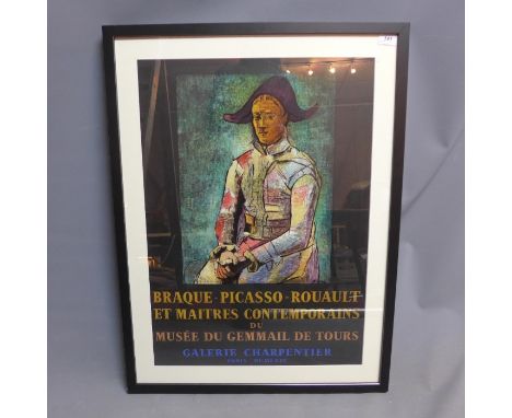 A Pablo Picasso original lithograph poster printed by Mourlot. Braque - Picasso - Rouault et Maitres Contemporains. 1964 edit