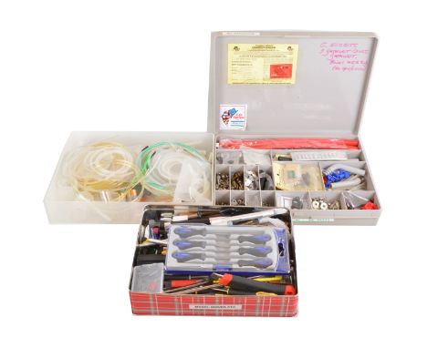 3 Boxes containing Engine spares, Tanks, Model Knives.
