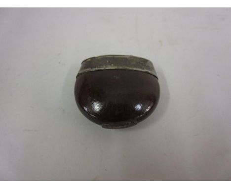 19th Century silver plate mounted match striker made from a seed pod 