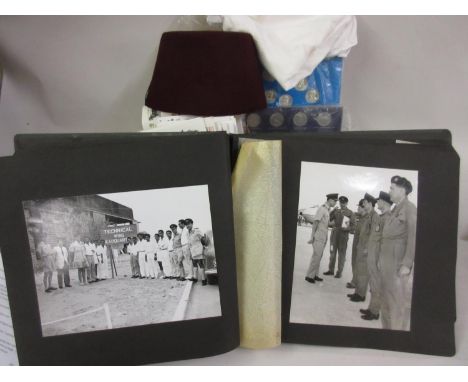 Small box containing a quantity of various First Day covers, an album containing a collection of various military and other r
