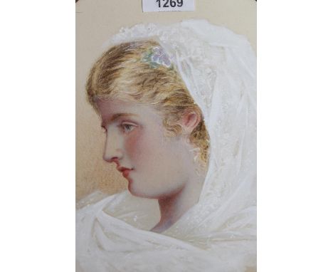 19th Century oval gilt framed watercolour, portrait of a young lady, indistinctly monogrammed and dated11.25ins x 9.5ins 