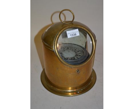Brass binnacle type ship's compass 
