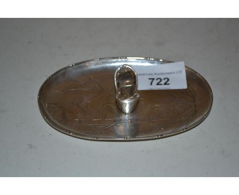 Chinese silver oval chopstick holder dish marked Zee Snug, Shanghai85gGood conditionNo damage or repairs 