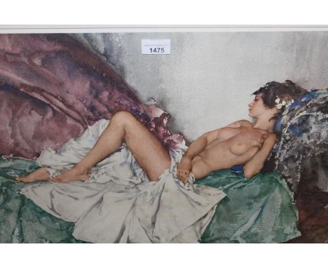 Sir William Russell Flint, Limited Edition colour print of a girl reclining, No. 477 of 850 