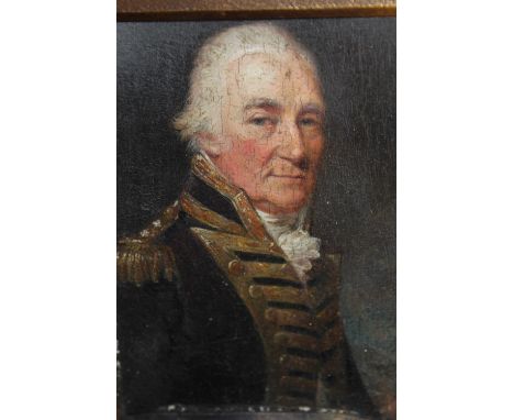 Attributed to William Mineard Bennett, small early 19th Century oil on ivory, head and shoulder portrait of Vice Admiral John