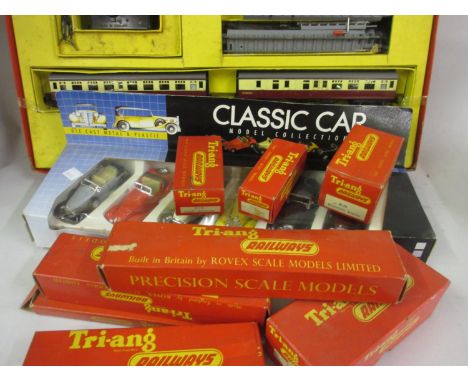 Triang 00 gauge train set in original box, together with a quantity of boxed Triang rolling stock etc. and a quantity of diec