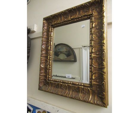20th Century rectangular gilt framed wall mirror with bevelled plate 