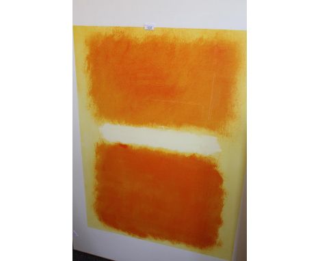 Large framed silk screen print after ' Rothko ', 62ins x  38ins 